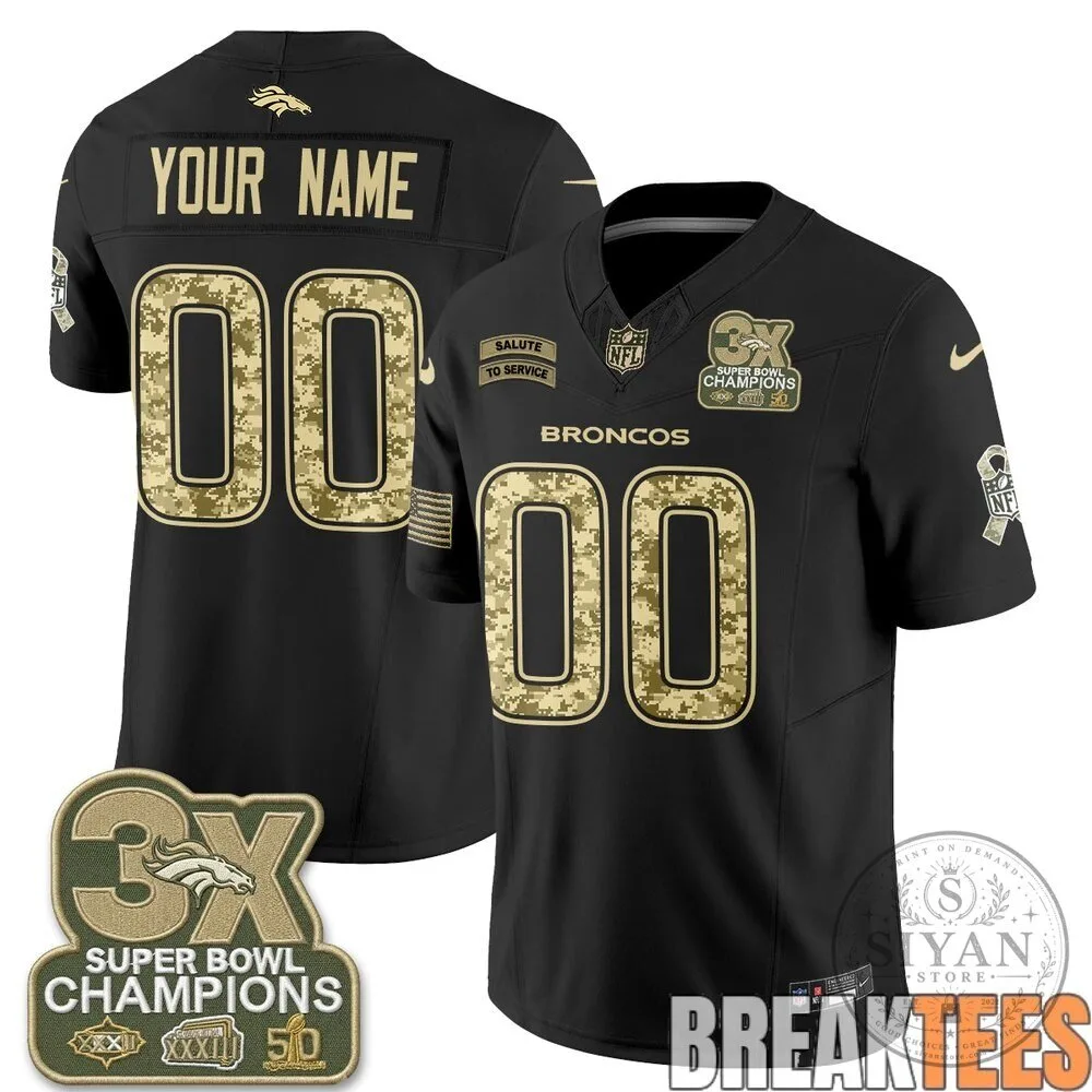 Denver Broncos Salute to Service Super Bowl Champions Custom Football Jersey 7 Denver Broncos Salute to Service Super Bowl Champions Custom Football Jersey