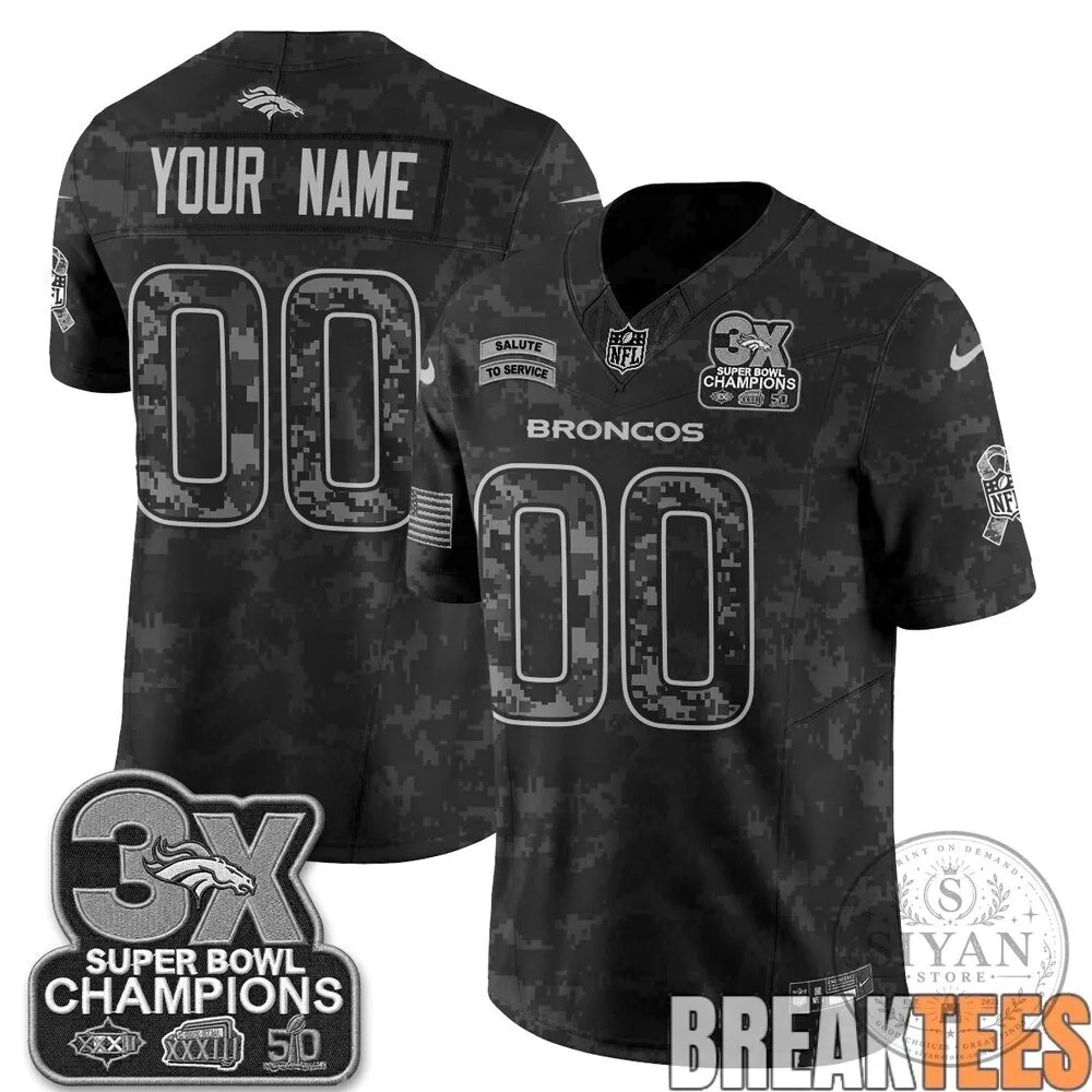 Denver Broncos Salute to Service Super Bowl Champions Custom Football Jersey 9 Denver Broncos Salute to Service Super Bowl Champions Custom Football Jersey