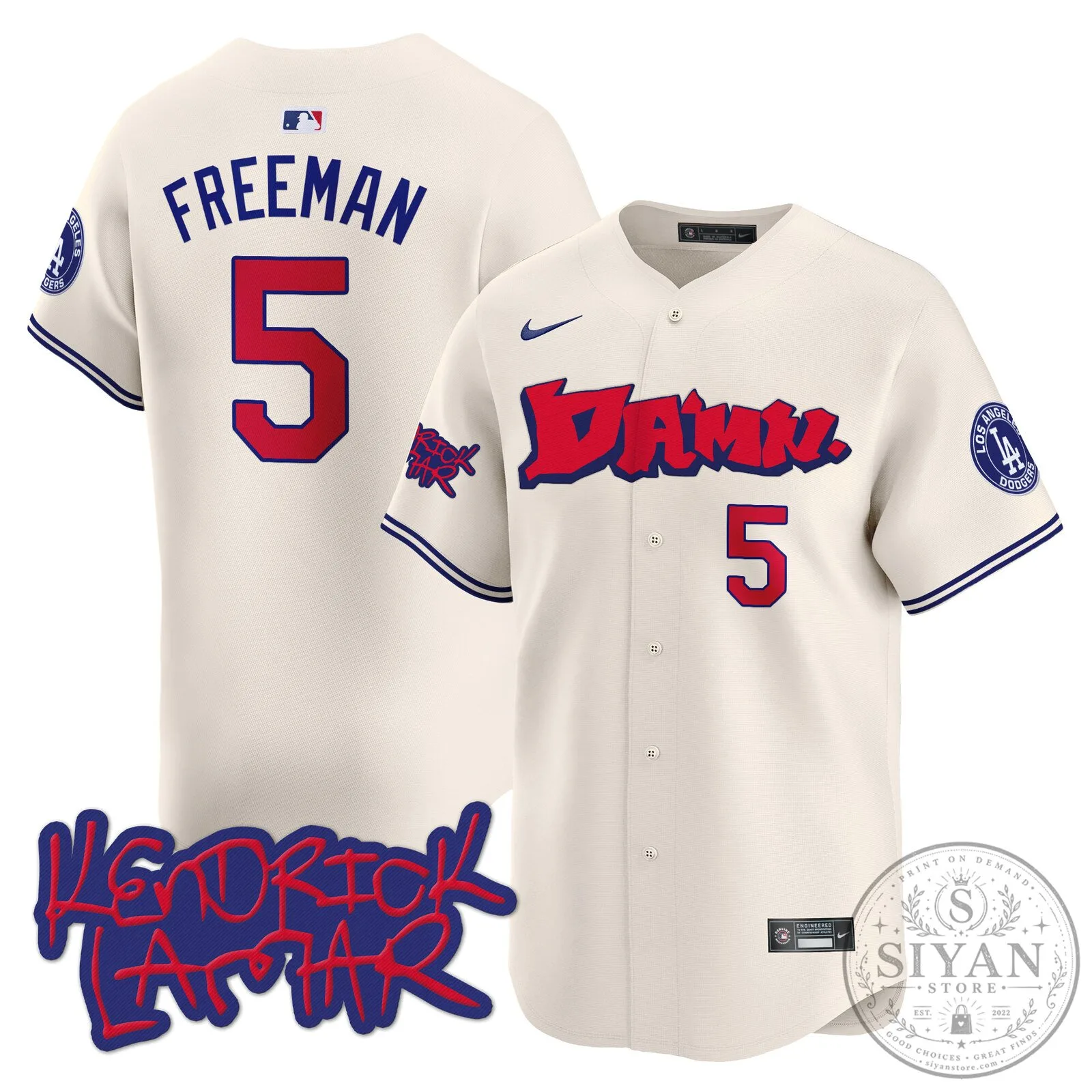 Kendrick Lamar DAMN. Baseball Jersey for Los Angeles Dodgers Fans 42 Kendrick Lamar DAMN. Baseball Jersey for Los Angeles Dodgers Fans
