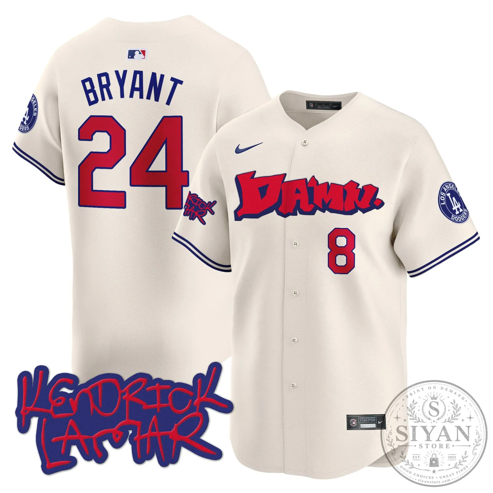 Kendrick Lamar DAMN. Baseball Jersey for Los Angeles Dodgers Fans 44 Kendrick Lamar DAMN. Baseball Jersey for Los Angeles Dodgers Fans