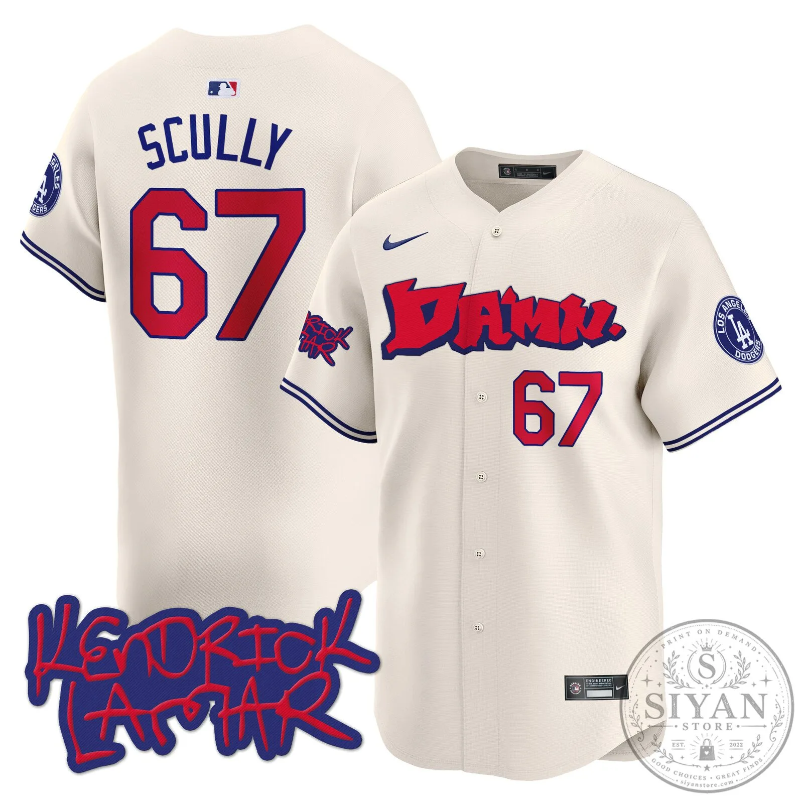 Kendrick Lamar DAMN. Baseball Jersey for Los Angeles Dodgers Fans 45 Kendrick Lamar DAMN. Baseball Jersey for Los Angeles Dodgers Fans
