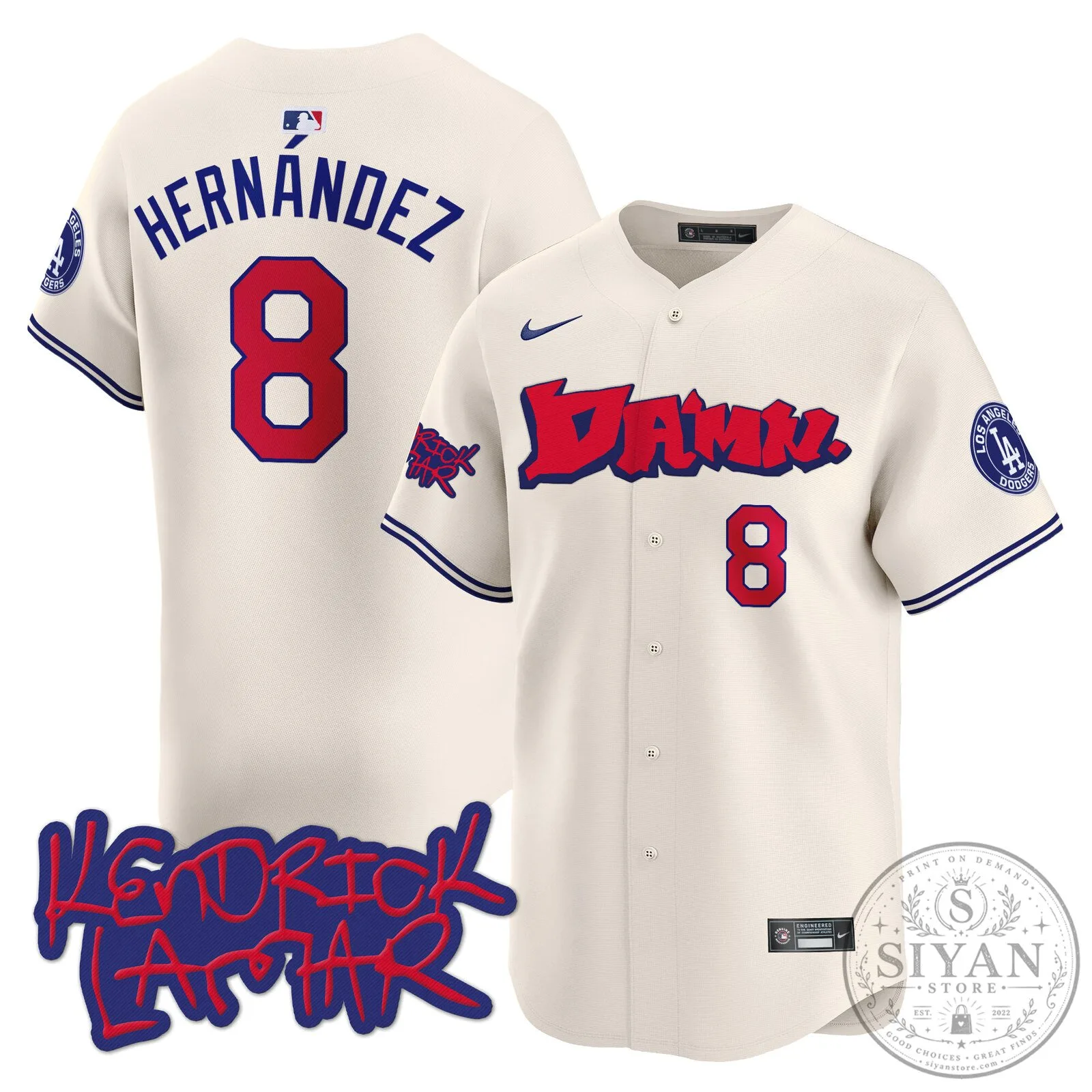 Kendrick Lamar DAMN. Baseball Jersey for Los Angeles Dodgers Fans 46 Kendrick Lamar DAMN. Baseball Jersey for Los Angeles Dodgers Fans