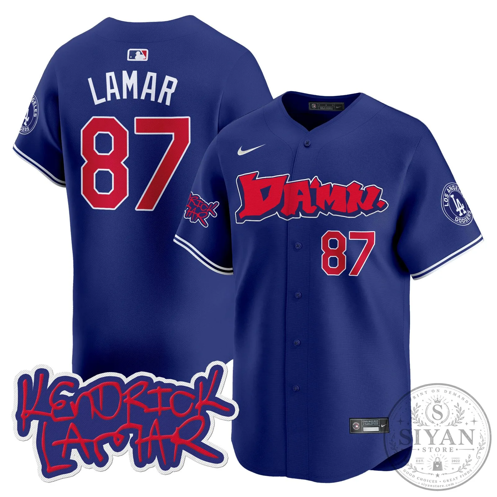 Kendrick Lamar DAMN. Baseball Jersey for Los Angeles Dodgers Fans 58 Kendrick Lamar DAMN. Baseball Jersey for Los Angeles Dodgers Fans