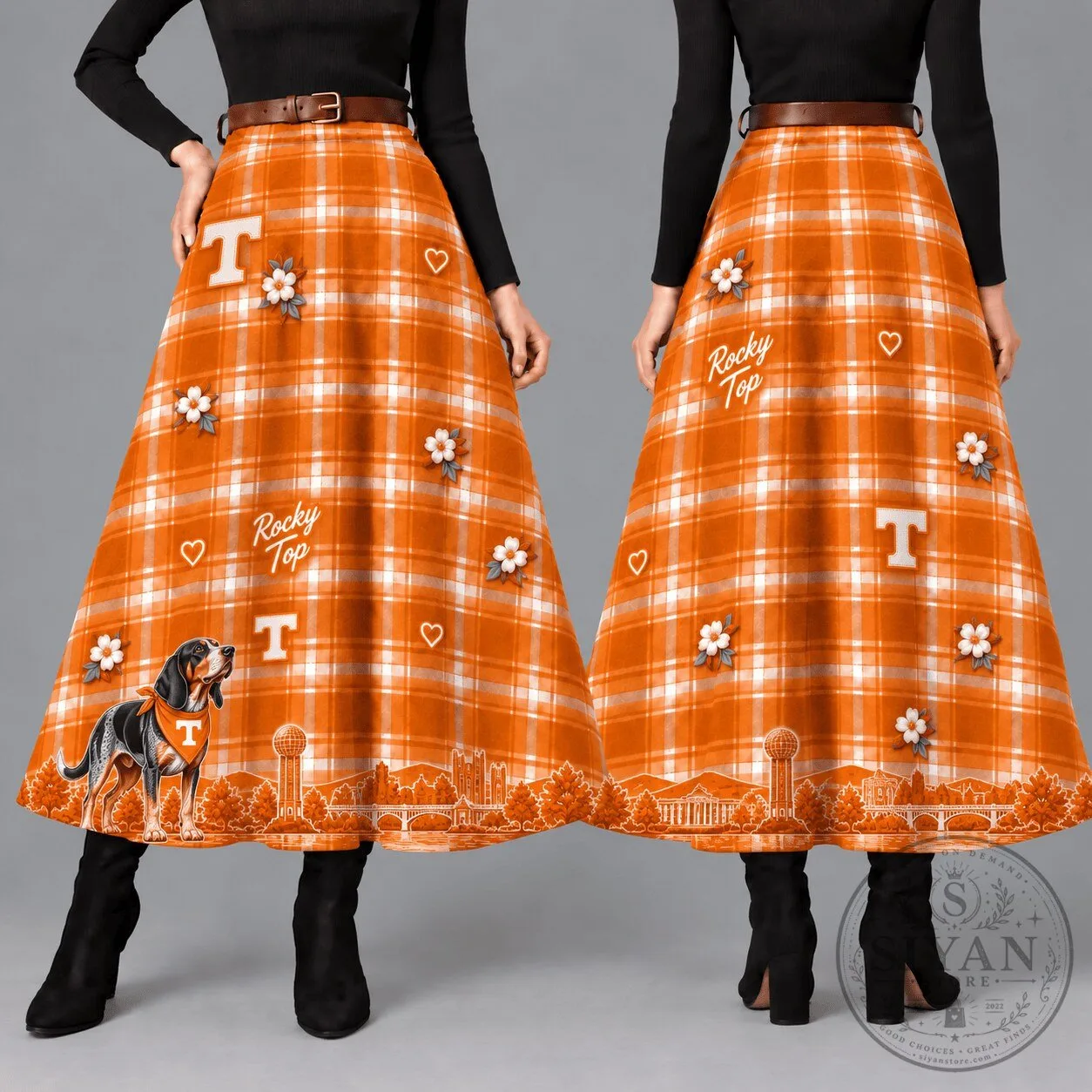 Tennessee Volunteers Women's Team Spirit Plaid Maxi Skirt