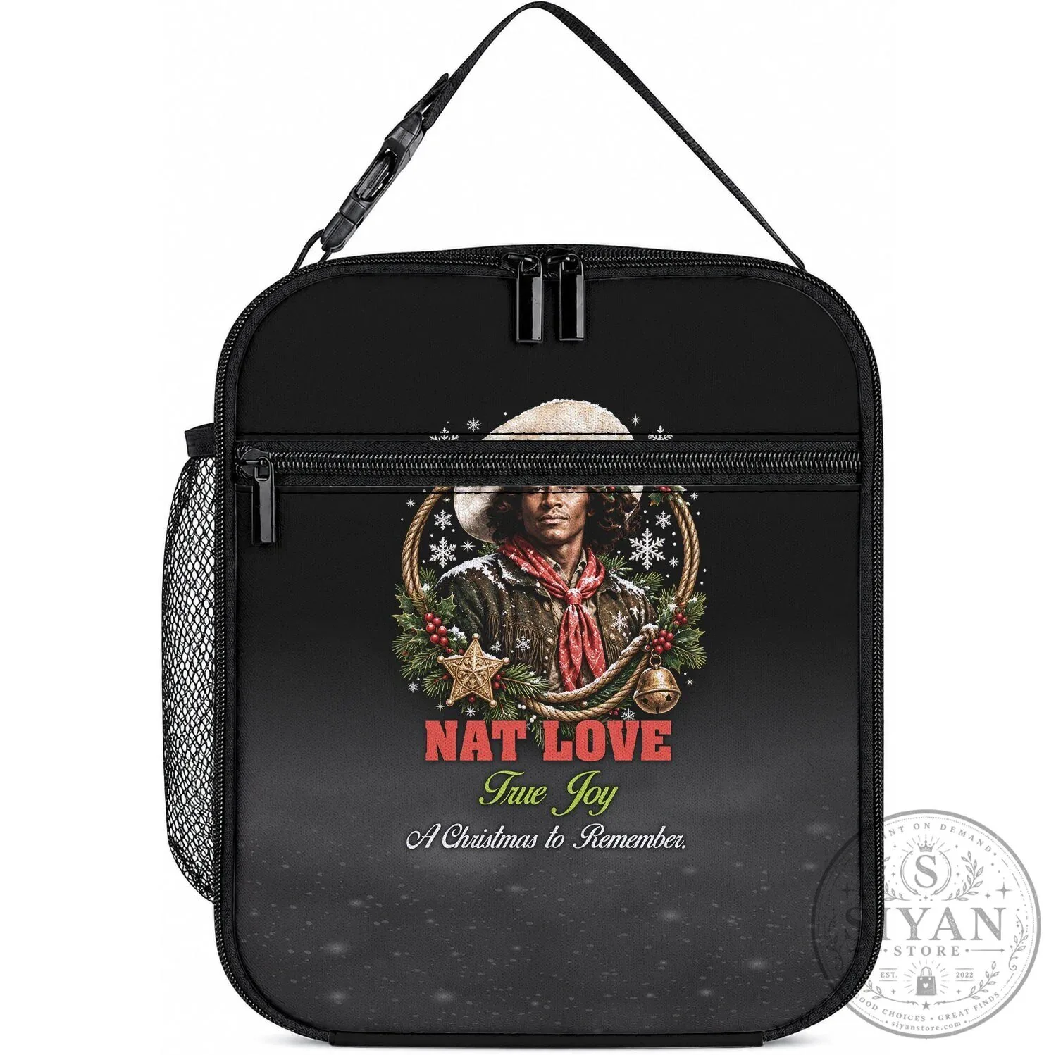 Nat Love African American Cowboy Christmas Portrait Art Lunch Bag 7 Nat Love African American Cowboy Christmas Portrait Art Lunch Bag