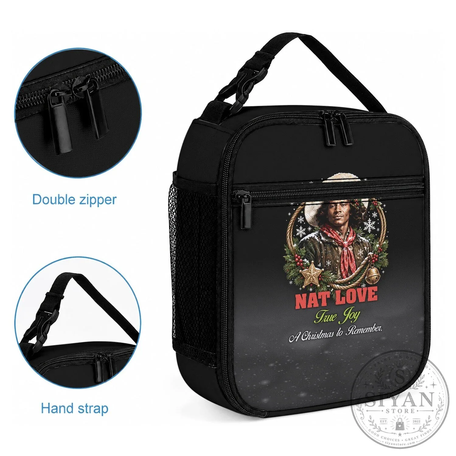 Nat Love African American Cowboy Christmas Portrait Art Lunch Bag 8 Nat Love African American Cowboy Christmas Portrait Art Lunch Bag