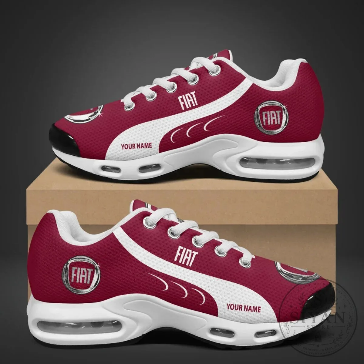 Fiat Brand Logo Custom Name Athletic Running Shoes 9 Fiat Brand Logo Custom Name Athletic Running Shoes