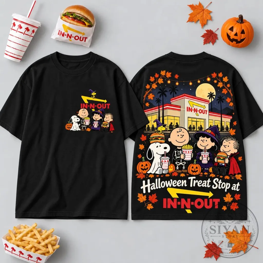 Pumpkin Season In-N-Out Peanuts Halloween Treat Stop T-Shirt Pumpkin Season In-N-Out Peanuts Halloween Treat Stop T-Shirt