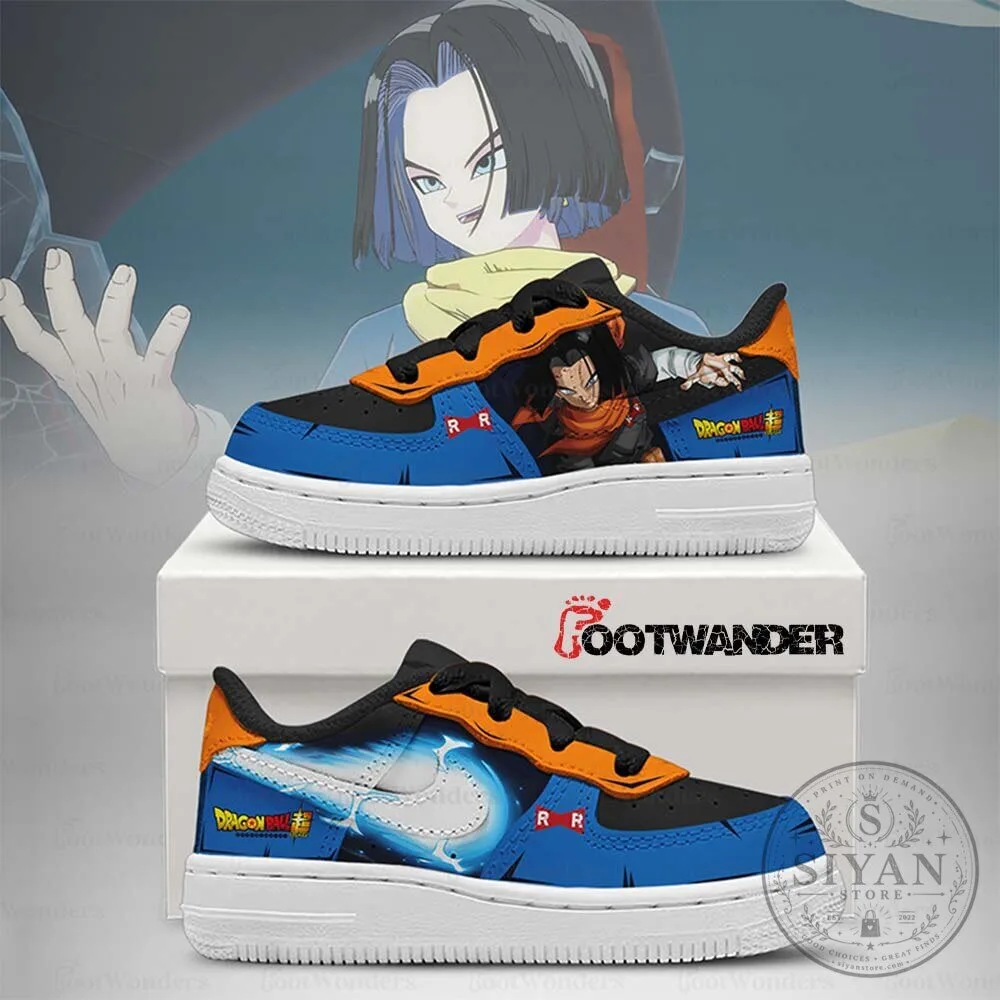 Dragon Ball Z Android 17 Custom Anime Art Low Top Sneakers