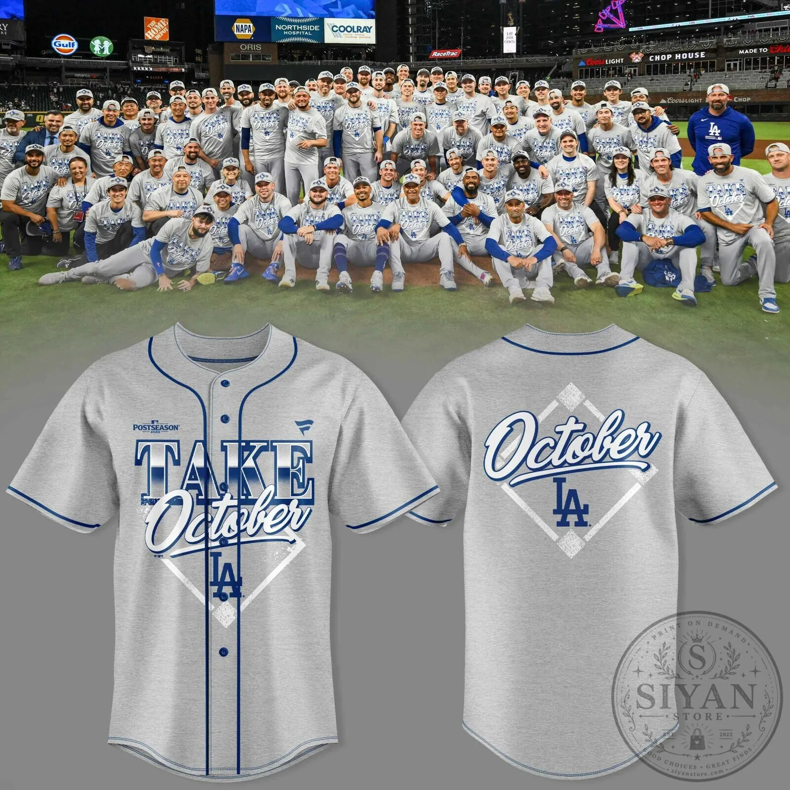 October Postseason Baseball Jersey for Los Angeles Dodgers