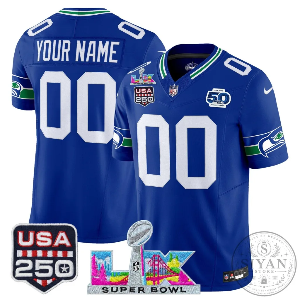 Seattle Seahawks Super Bowl 2025 United States 250th Anniversary Football Jersey Seattle Seahawks Super Bowl 2025 United States 250th Anniversary Football Jersey
