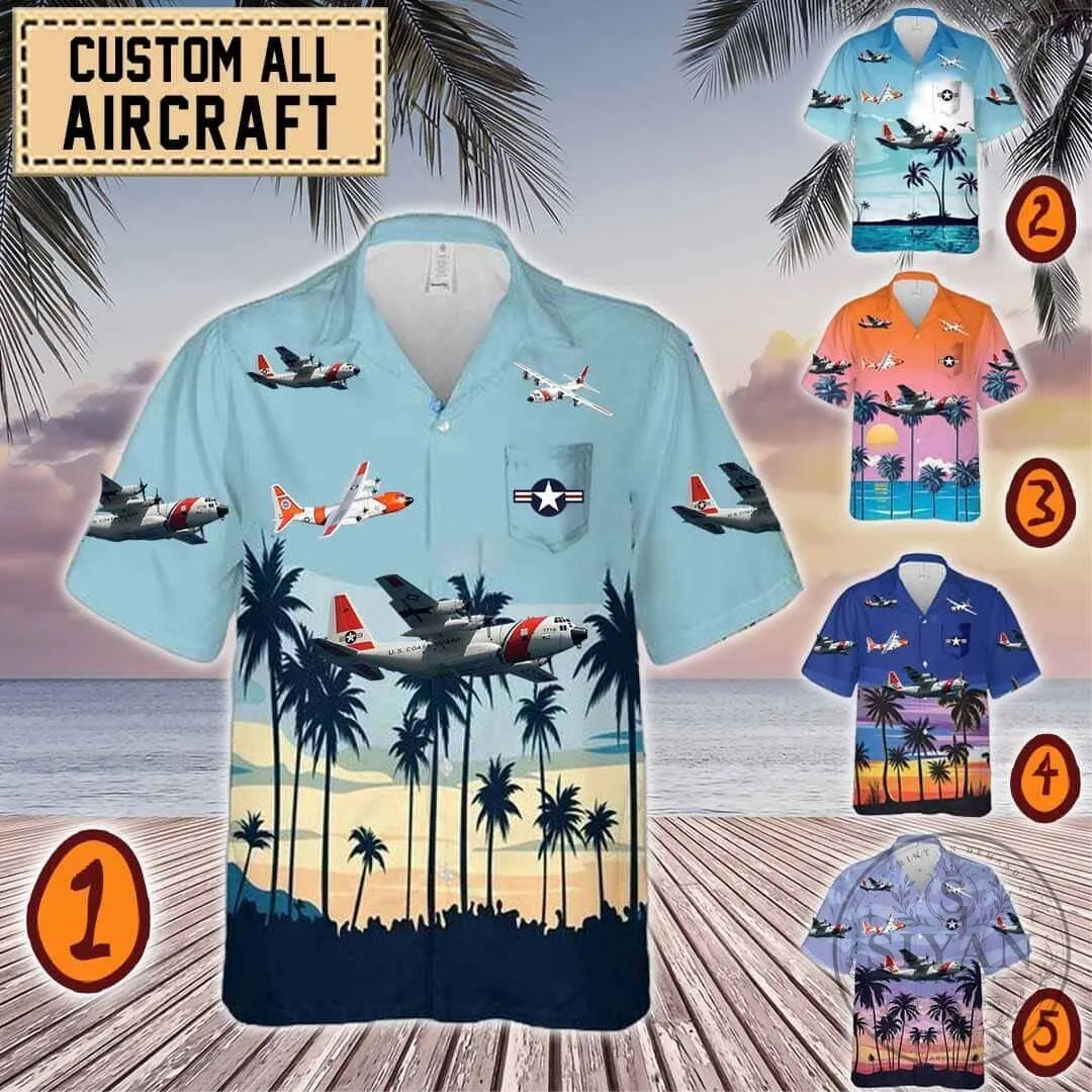 US Coast Guard HC-130 Hercules Aircraft Hawaiian Shirt 5 US Coast Guard HC-130 Hercules Aircraft Hawaiian Shirt