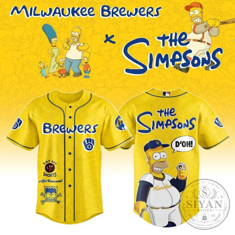 Homer Simpson Baseball Jersey from The Simpsons - Milwaukee Brewers Edition