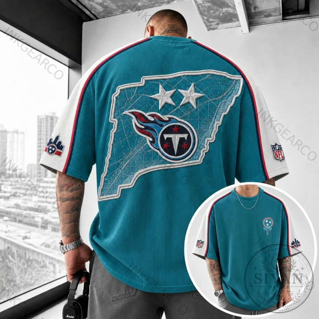 Tennessee Titans NFL Football Team Map Logo Teal Short-Sleeve T-Shirt Tennessee Titans NFL Football Team Map Logo Teal Short-Sleeve T-Shirt