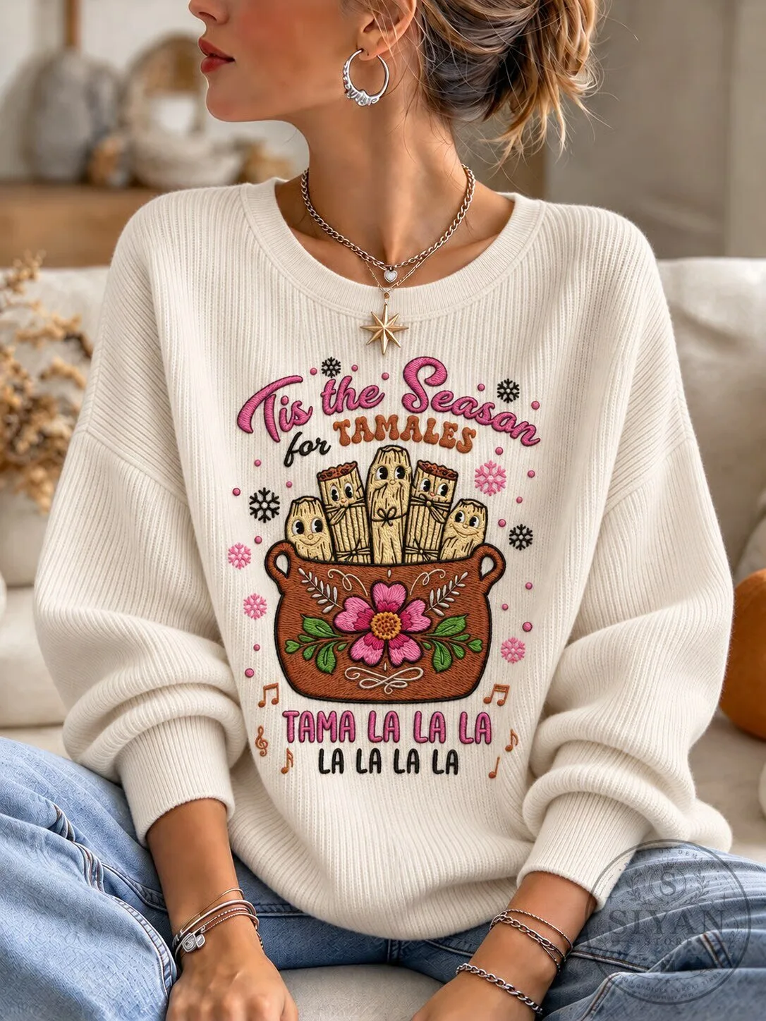 Tis the Season for Tamales Funny Christmas Holiday Sweatshirt