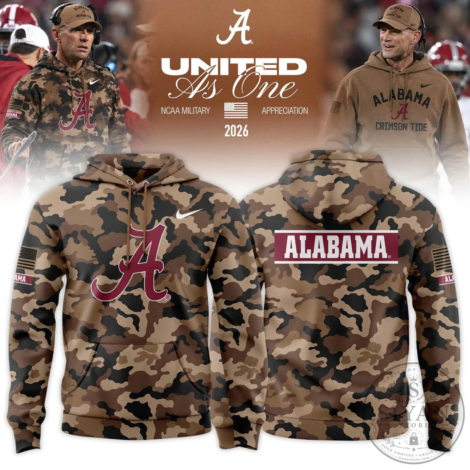 Alabama Crimson Tide Military Appreciation Camouflage Hoodie