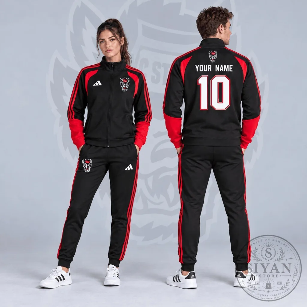 North Carolina State Wolfpack Personalized Varsity Stripe Full-Zip Tracksuit Jacket North Carolina State Wolfpack Personalized Varsity Stripe Full-Zip Tracksuit Jacket