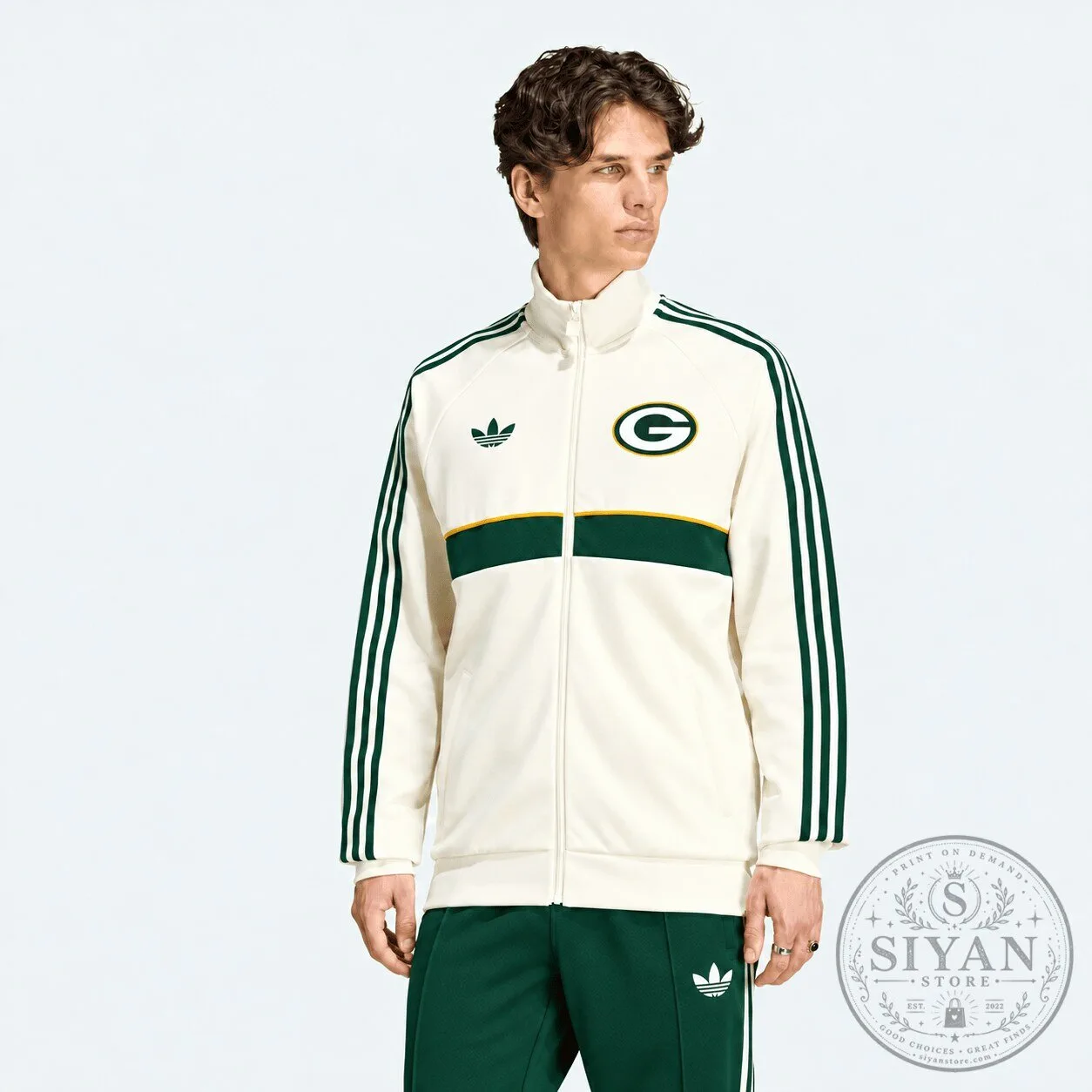 Green Bay Packers Adidas NFL Team Spirit Full Zip Track Jacket 1 Green Bay Packers Adidas NFL Team Spirit Full Zip Track Jacket