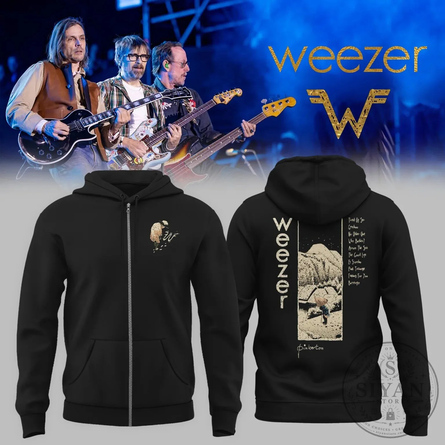 Weezer Pinkerton Album Cover Art Zip-Up Hoodie