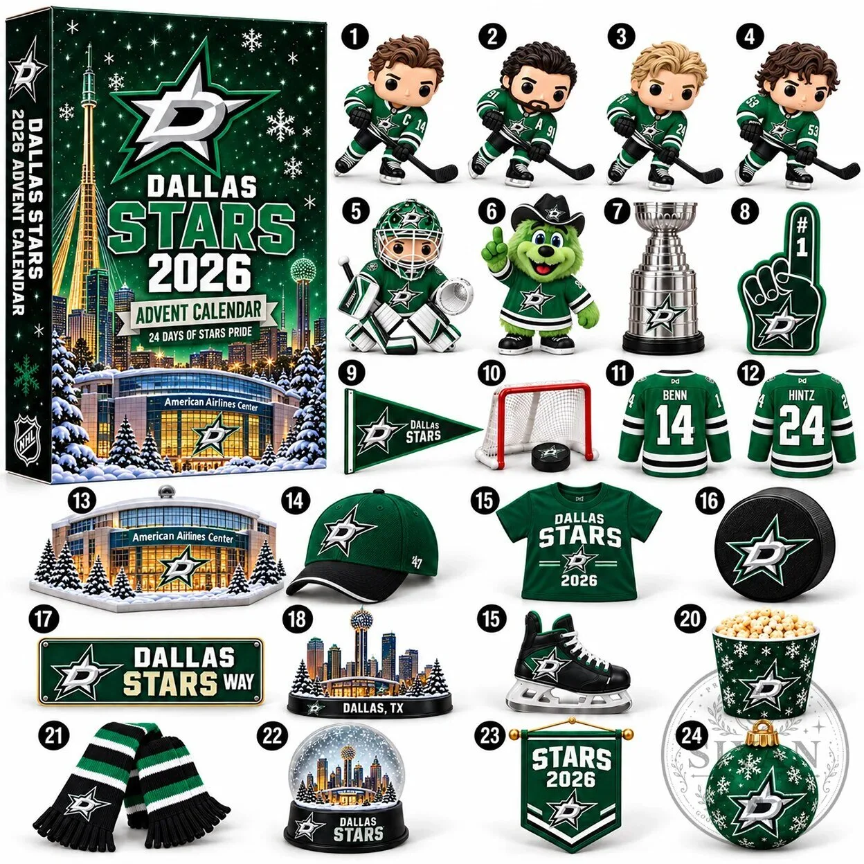Dallas Stars 2026 Advent Calendar 24 Days of Stars Pride Countdown
