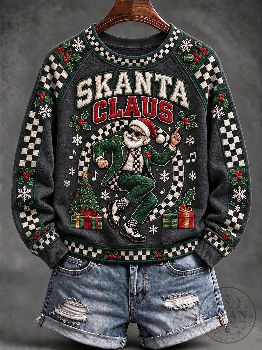 Skanta Claus Merry Ska Christmas Holiday Crewneck Sweatshirt