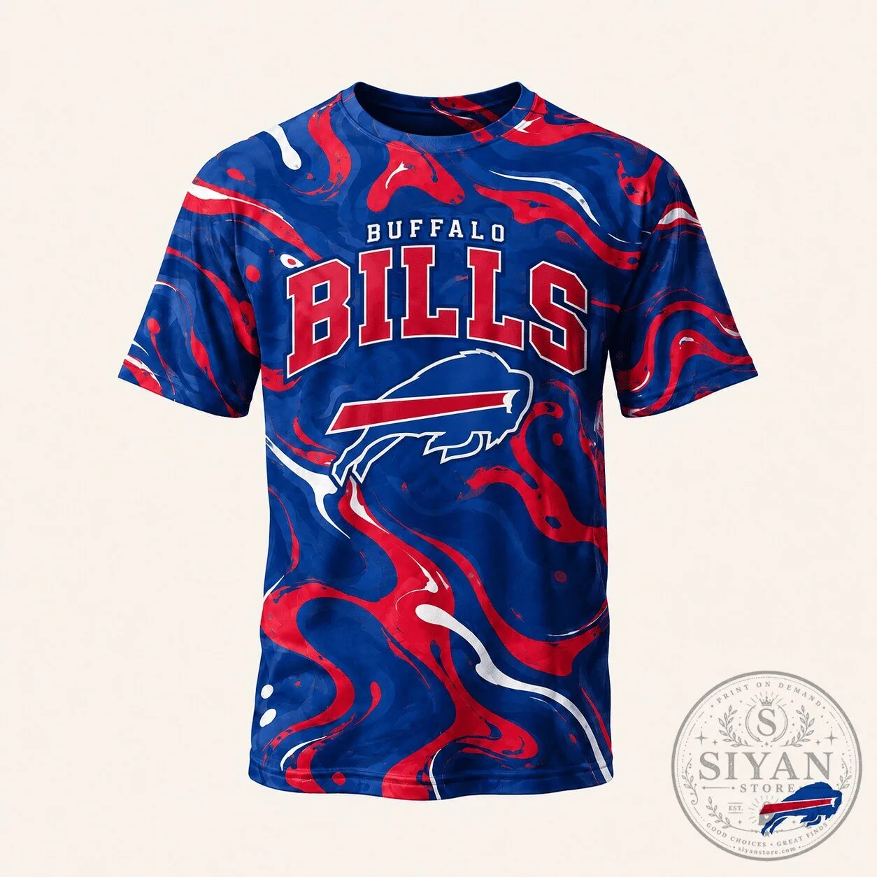 Buffalo Bills NFL Fan Shirt Hydro Swirl Premium T-Shirt