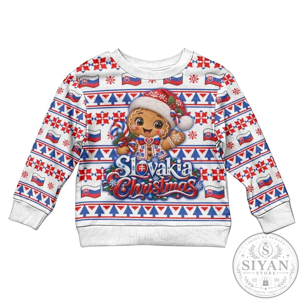 Slovakia Christmas Gingerbread Man Candy Cane Ugly Christmas Sweater 9 Slovakia Christmas Gingerbread Man Candy Cane Ugly Christmas Sweater