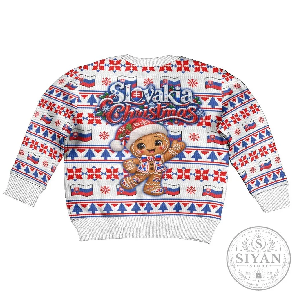Slovakia Christmas Gingerbread Man Candy Cane Ugly Christmas Sweater 10 Slovakia Christmas Gingerbread Man Candy Cane Ugly Christmas Sweater