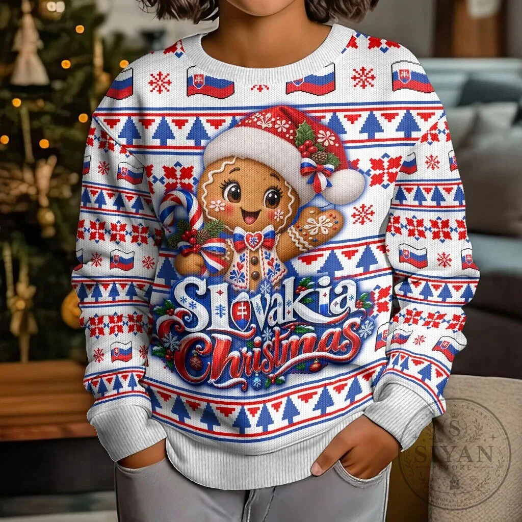 Slovakia Christmas Gingerbread Man Candy Cane Ugly Christmas Sweater 11 Slovakia Christmas Gingerbread Man Candy Cane Ugly Christmas Sweater
