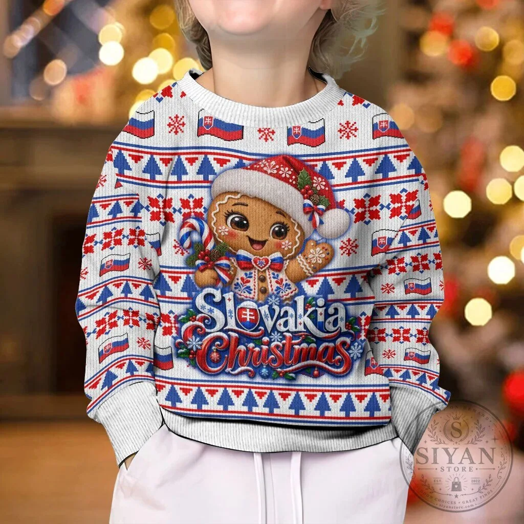 Slovakia Christmas Gingerbread Man Candy Cane Ugly Christmas Sweater 12 Slovakia Christmas Gingerbread Man Candy Cane Ugly Christmas Sweater