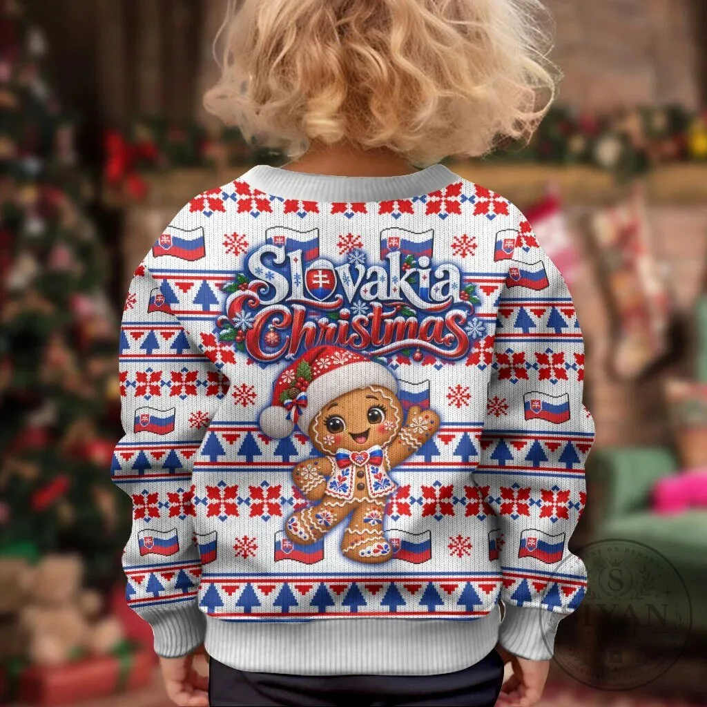 Slovakia Christmas Gingerbread Man Candy Cane Ugly Christmas Sweater 13 Slovakia Christmas Gingerbread Man Candy Cane Ugly Christmas Sweater