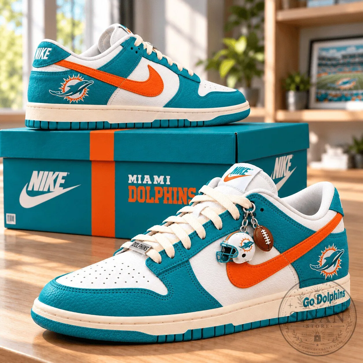Miami Dolphins NFL Team Logo Custom Low-Top Sneakers Shoes
