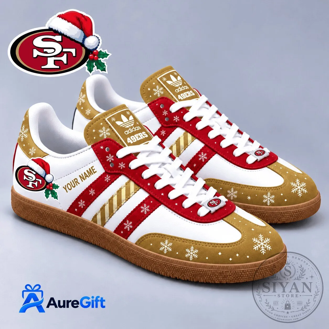 San Francisco 49ers Christmas Personalized Samba Shoes 2 San Francisco 49ers Christmas Personalized Samba Shoes
