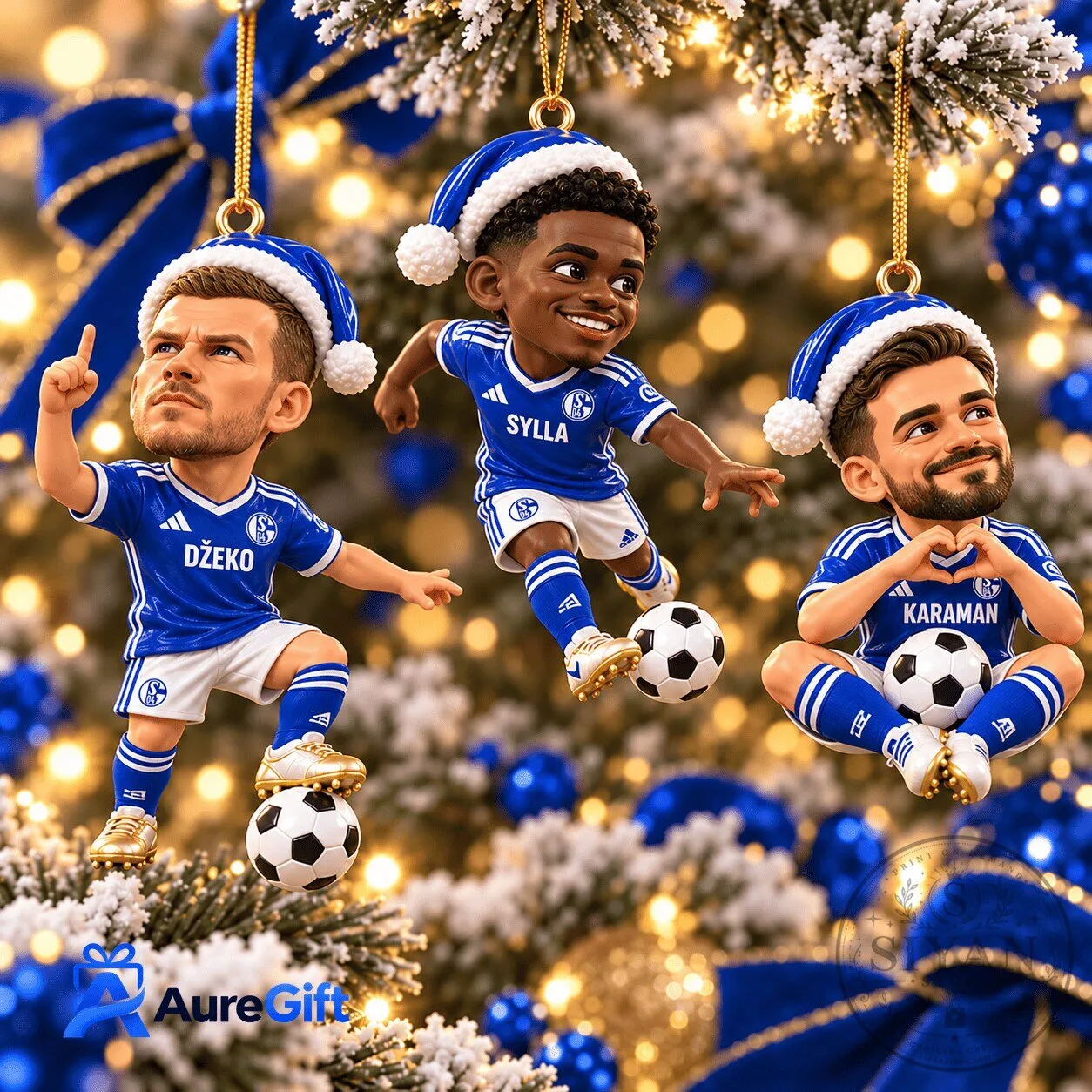 Schalke 04 Bundesliga Matchday Personalized Football Player Christmas Ornament