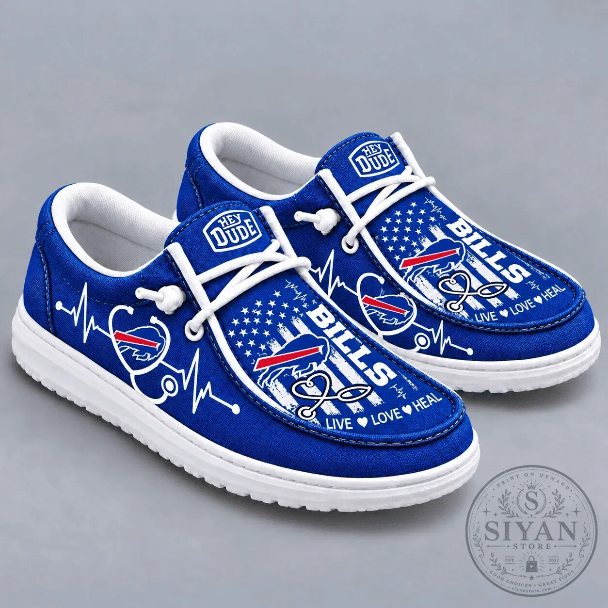 Buffalo Bills NFL Live Love Heal Heartbeat Loafer Shoes 5 Buffalo Bills NFL Live Love Heal Heartbeat Loafer Shoes