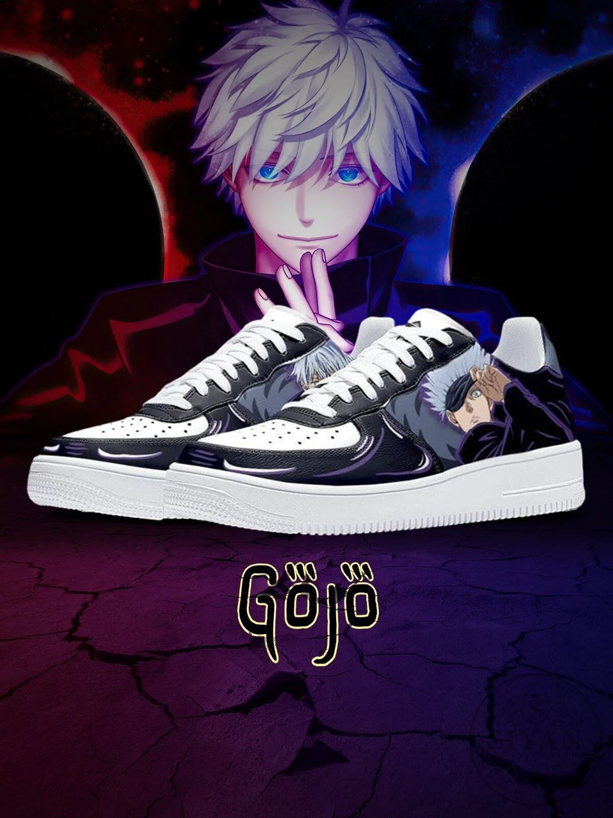 Satoru Gojo Jujutsu Kaisen Anime Character Custom Printed Shoes 1 Satoru Gojo Jujutsu Kaisen Anime Character Custom Printed Shoes