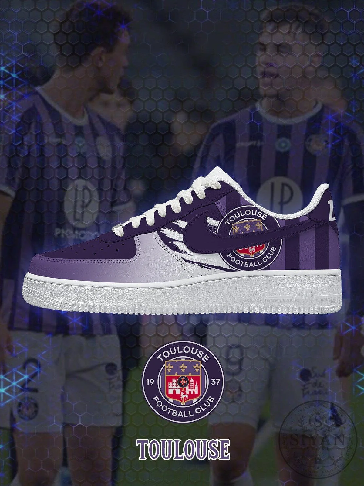 Toulouse Football Club Custom Air Force 1 Style Sneakers