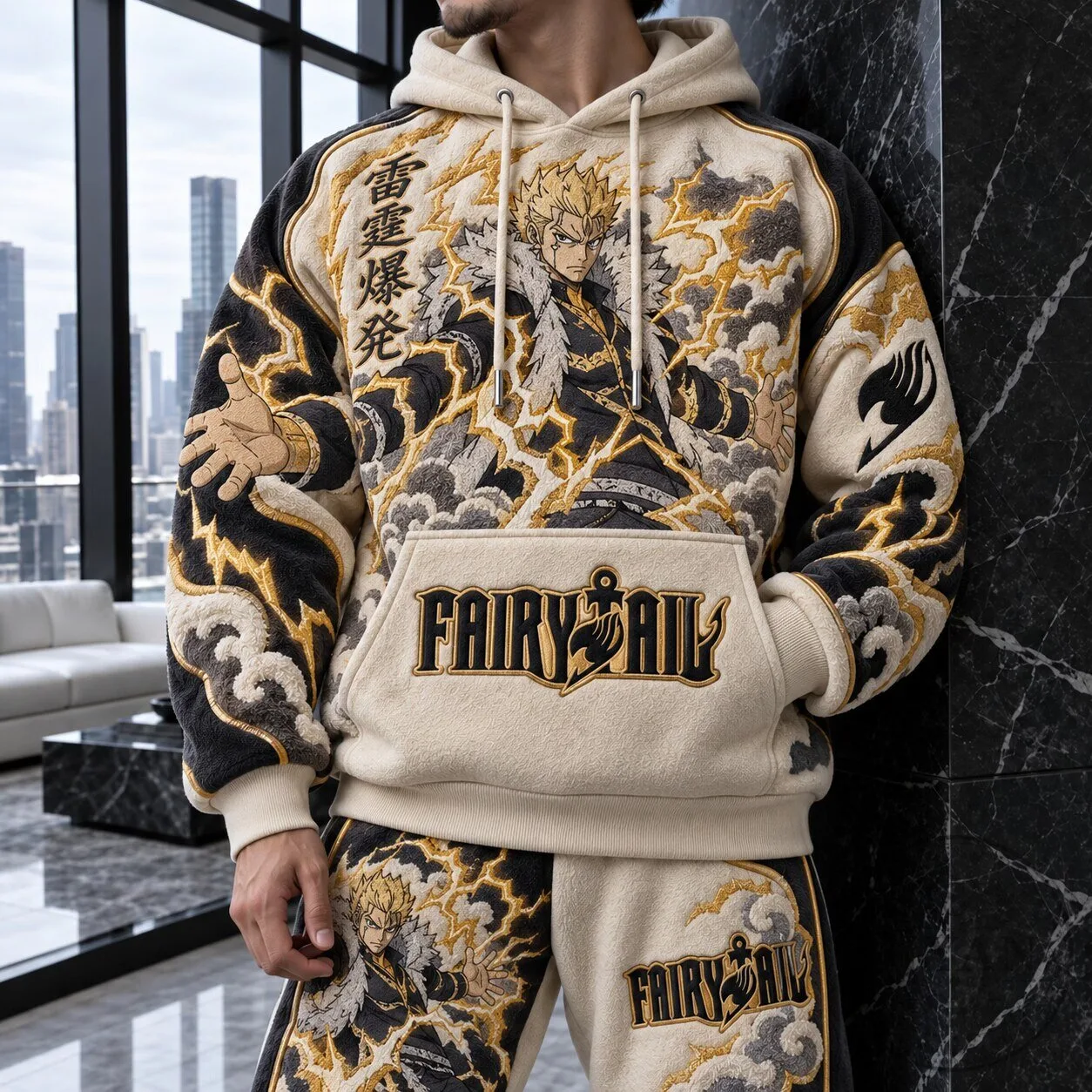 Fairy Tail Natsu Dragneel Lightning Storm Anime Hoodie
