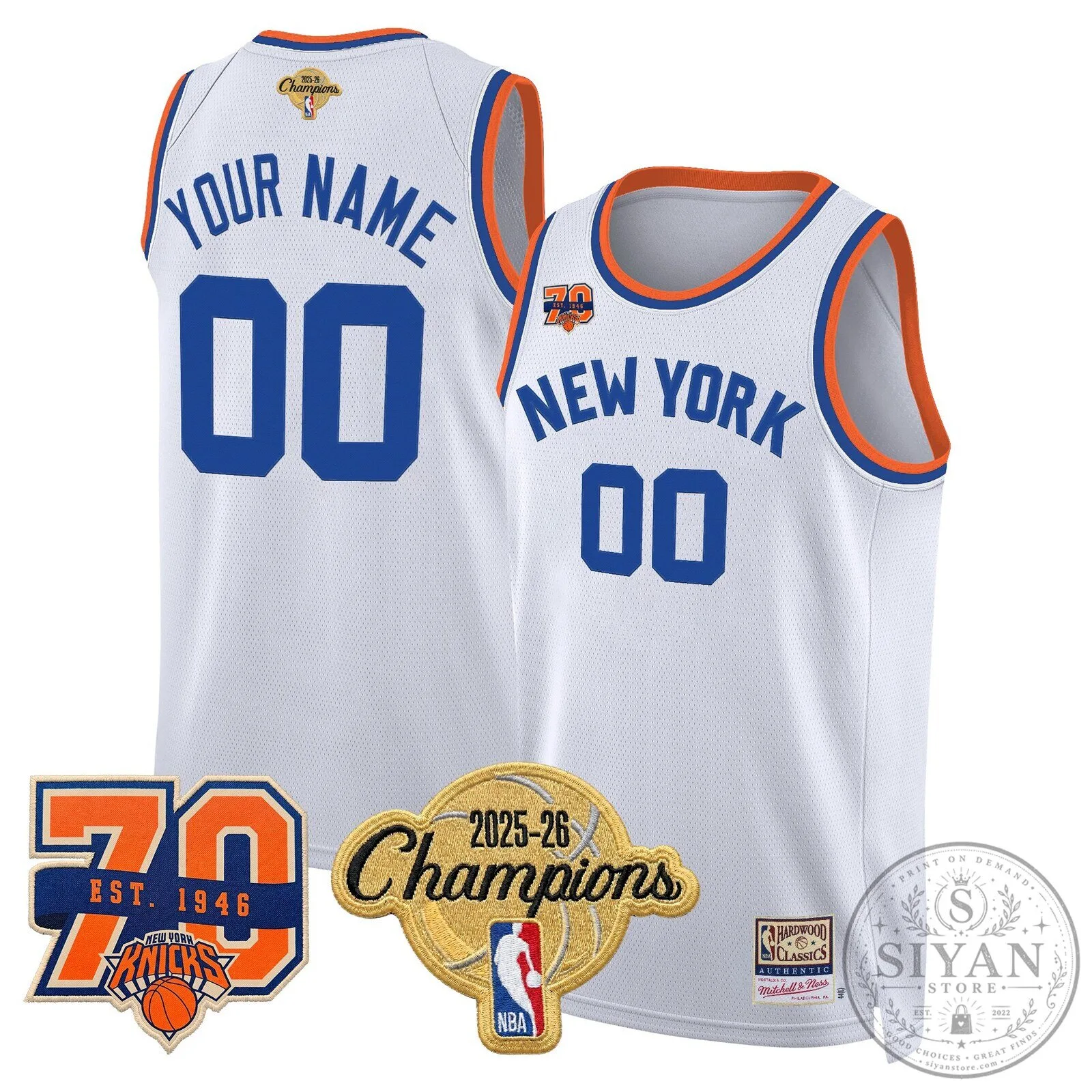 New York Knicks 2025-2026 Champions Custom Basketball Jersey