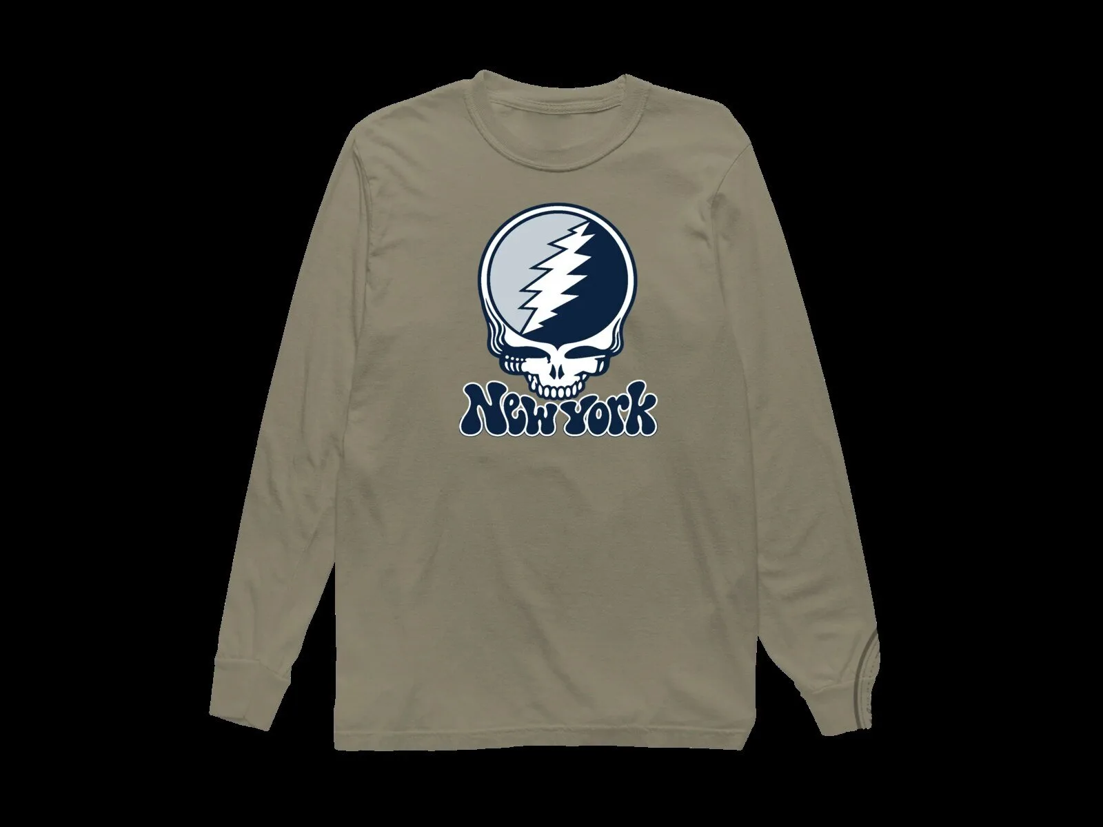 New York Grateful Dead Stealie Skull Baseball Long Sleeve T-Shirt